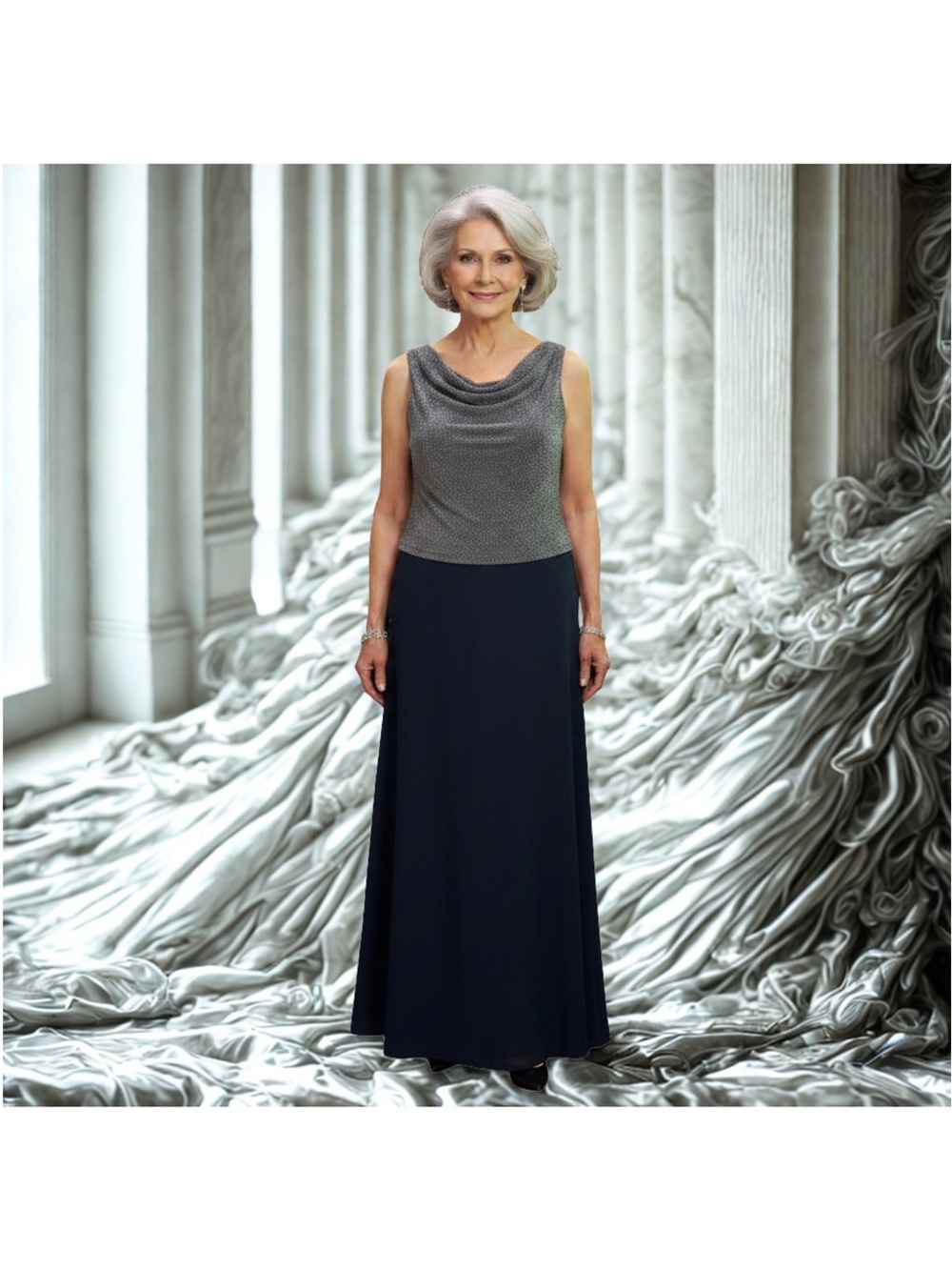 2 Piece Navy Formal Dress